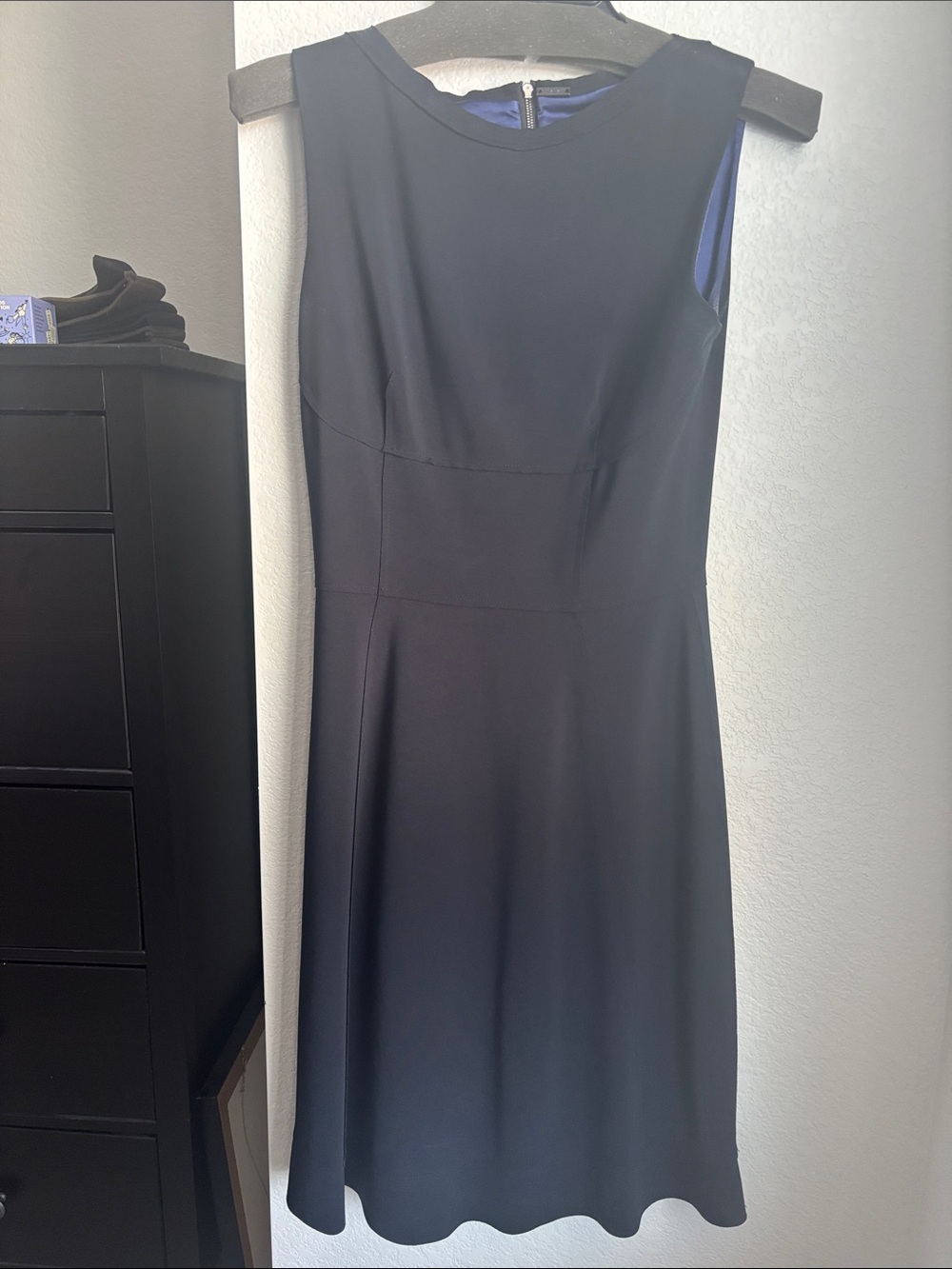 Classic Navy Sleeveless A-Line Dress